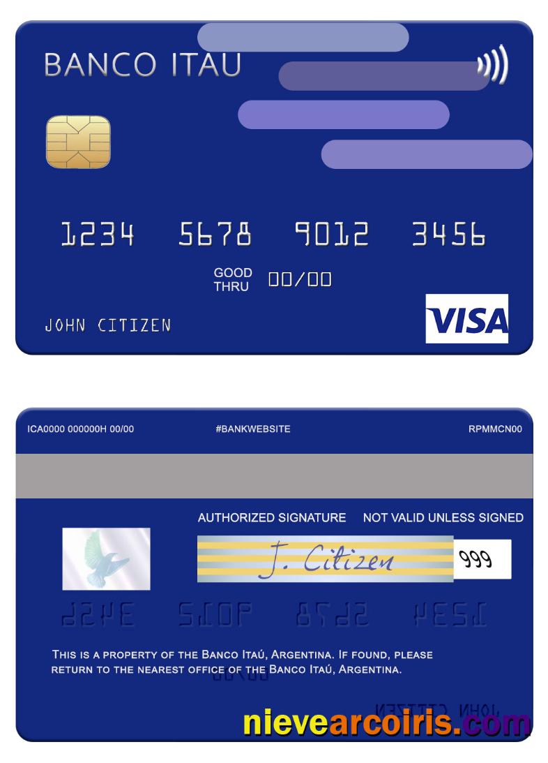 Argentina Banco Itaú Argentina visa card